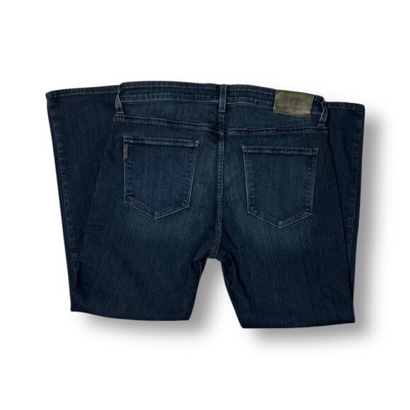 Paige Federal Men’s 33x26.5 Slim Straight Jeans Cellar Blue Denim521 Hemmed USA - Picture 7 of 16